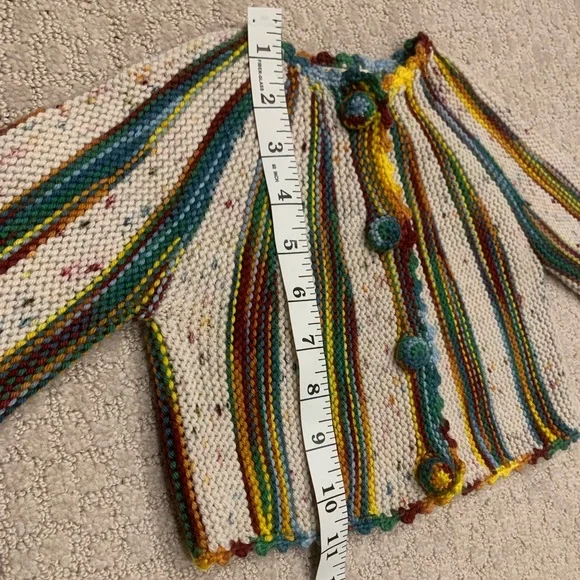 Misha & Puff | 🎪 Wool Short Circus Cardigan | Carnival Space Dye | 18-24M - Picture 9 of 11